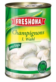Produktrückruf: „Freshona Champignons I. Wahl Ganze Köpfe, 400 g“